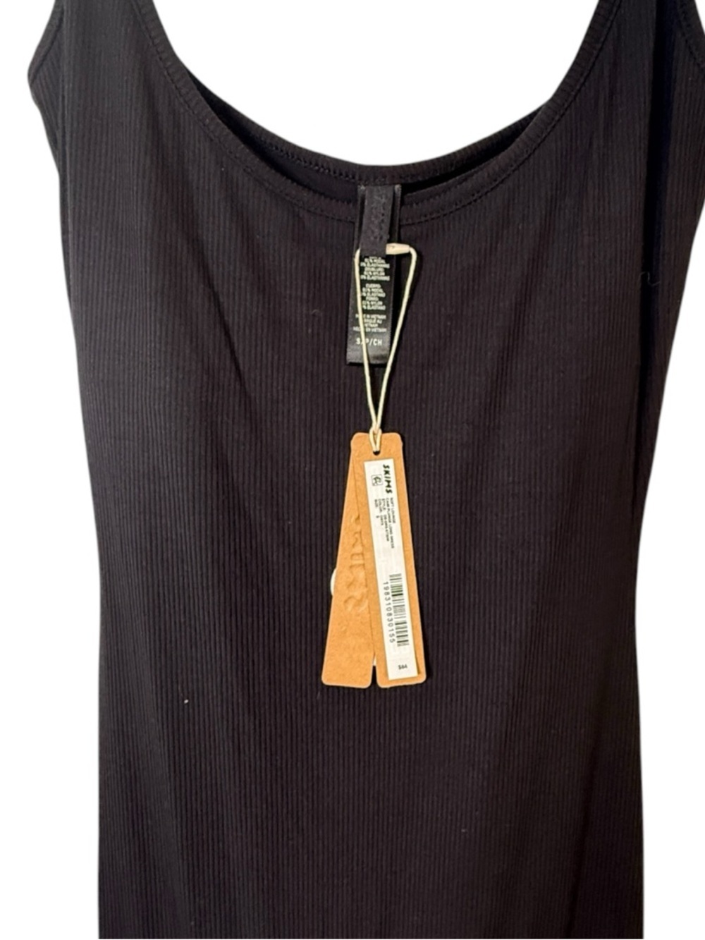 SKIMS Soft Lounge Ribbed Cami Maxi Dress Black Slit Size Small NWT - Picture 7 of 12